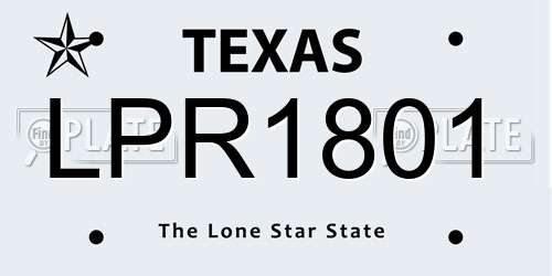 LPR1801 Texas License Plate
