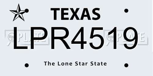 LPR4519 Texas License Plate