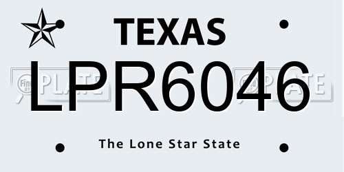 LPR6046 Texas License Plate