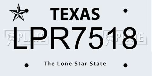 LPR7518 Texas License Plate