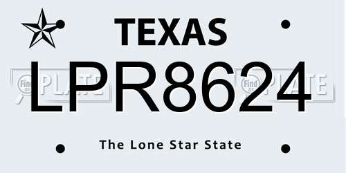 LPR8624 Texas License Plate