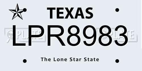 LPR8983 Texas License Plate