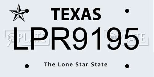 LPR9195 Texas License Plate