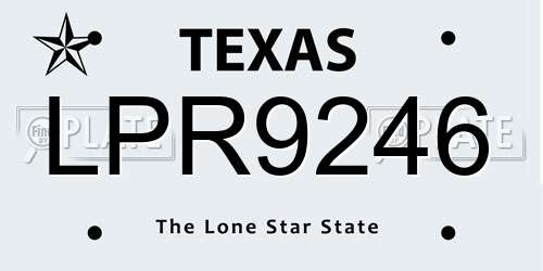 LPR9246 Texas License Plate