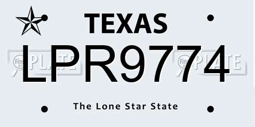 LPR9774 Texas License Plate