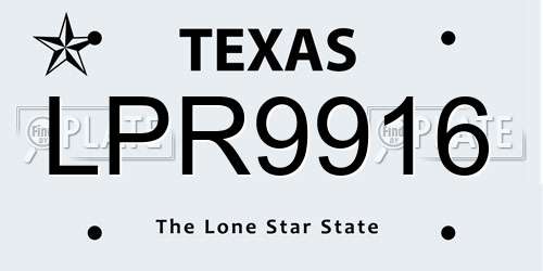 LPR9916 Texas License Plate