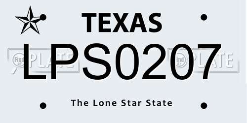 LPS0207 Texas License Plate