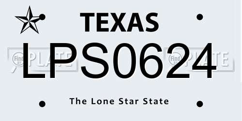 LPS0624 Texas License Plate