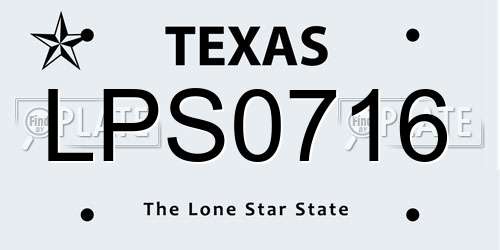 LPS0716 Texas License Plate
