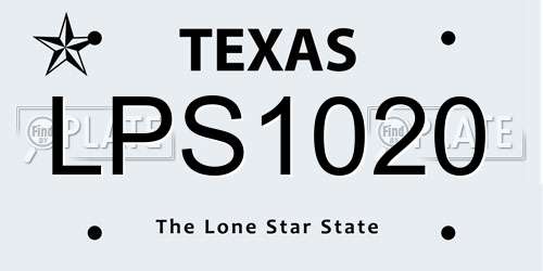 LPS1020 Texas License Plate