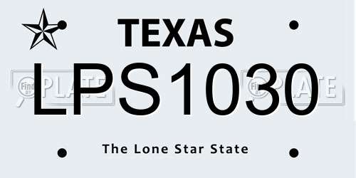 LPS1030 Texas License Plate