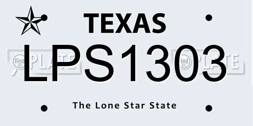 LPS1303 Texas License Plate