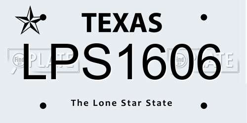 LPS1606 Texas License Plate