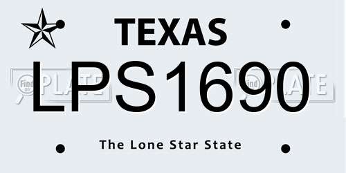 LPS1690 Texas License Plate