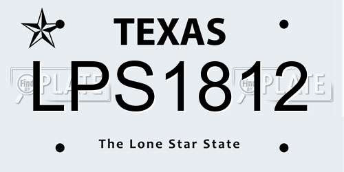 LPS1812 Texas License Plate