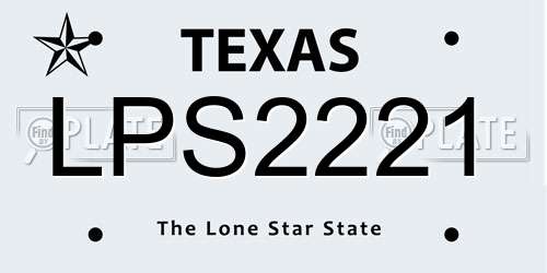 LPS2221 Texas License Plate