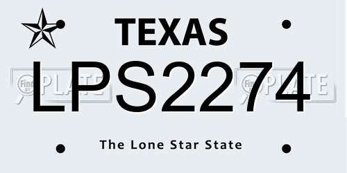 LPS2274 Texas License Plate