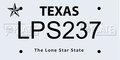 LPS237 Texas License Plate