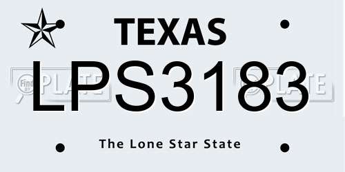 LPS3183 Texas License Plate