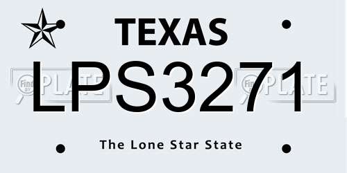 LPS3271 Texas License Plate