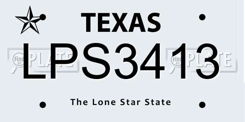LPS3413 Texas License Plate