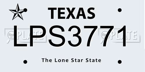 LPS3771 Texas License Plate