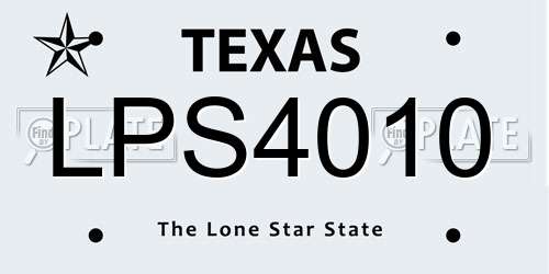 LPS4010 Texas License Plate