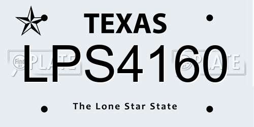 LPS4160 Texas License Plate