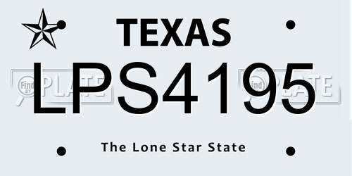 LPS4195 Texas License Plate