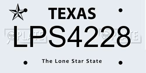 LPS4228 Texas License Plate