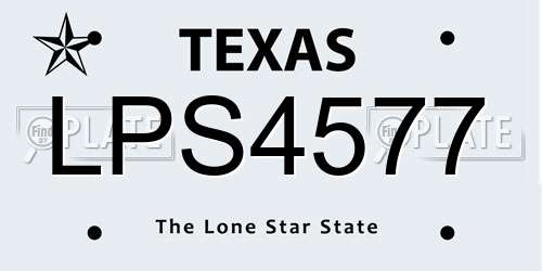 LPS4577 Texas License Plate