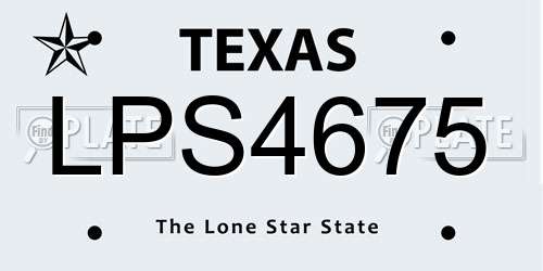 LPS4675 Texas License Plate