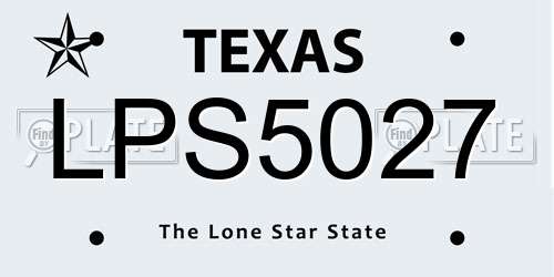 LPS5027 Texas License Plate