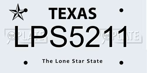 LPS5211 Texas License Plate