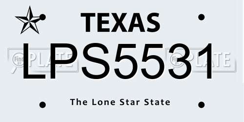 LPS5531 Texas License Plate