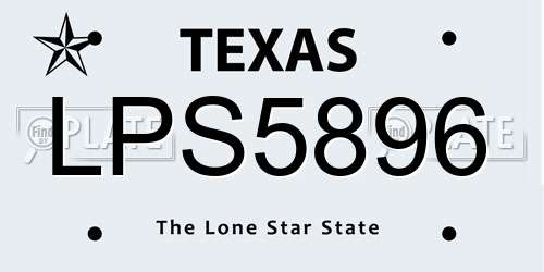 LPS5896 Texas License Plate