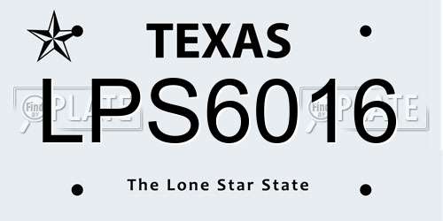 LPS6016 Texas License Plate