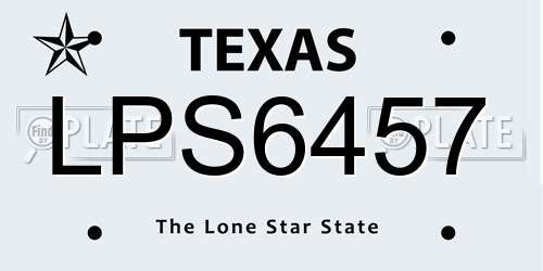 LPS6457 Texas License Plate