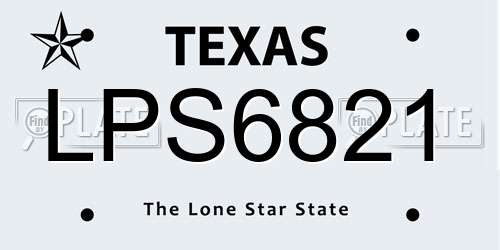 LPS6821 Texas License Plate
