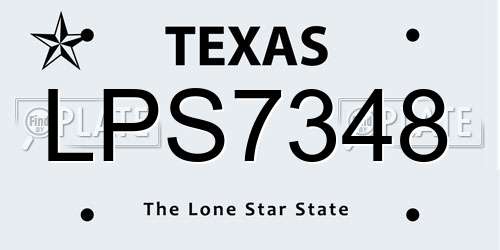 LPS7348 Texas License Plate