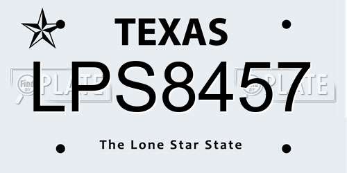 LPS8457 Texas License Plate