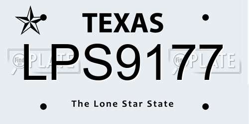LPS9177 Texas License Plate