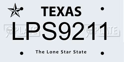 LPS9211 Texas License Plate