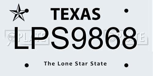 LPS9868 Texas License Plate