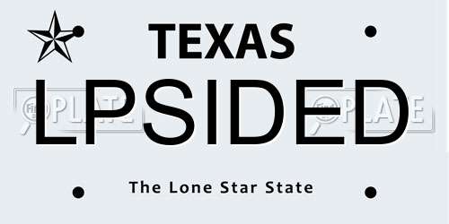 LPSIDED Texas License Plate