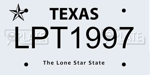 LPT1997 Texas License Plate