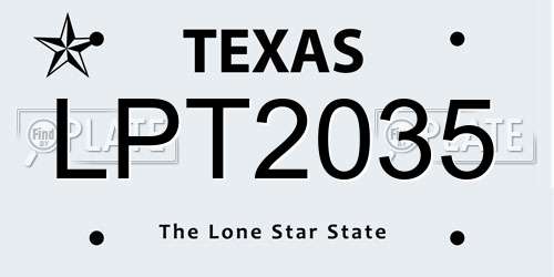 LPT2035 Texas License Plate
