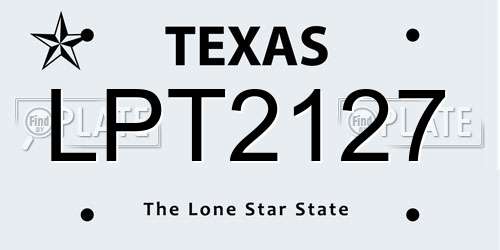 LPT2127 Texas License Plate