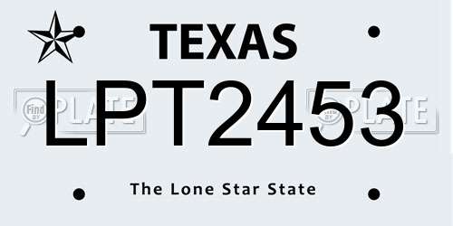 LPT2453 Texas License Plate