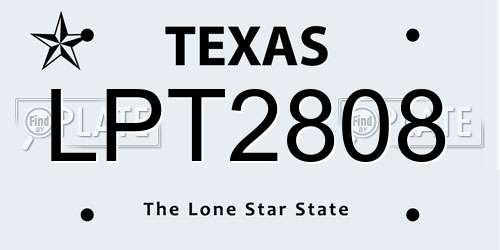 LPT2808 Texas License Plate